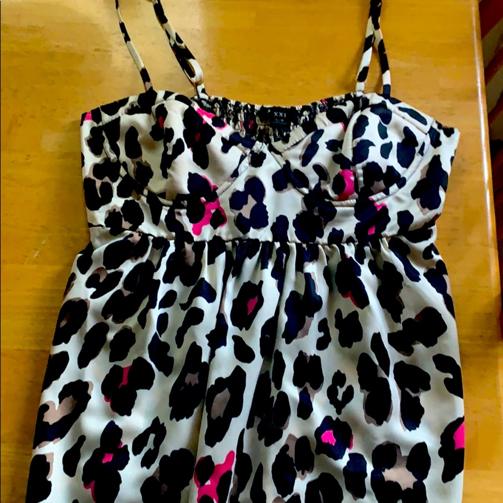 Cheetah print silk top